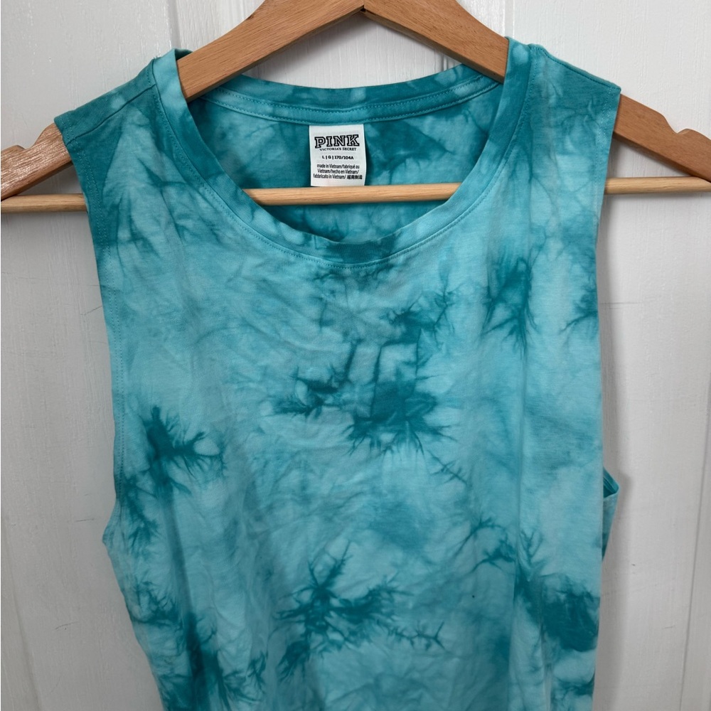 PINK Teal Tie-Dye Women's Dress